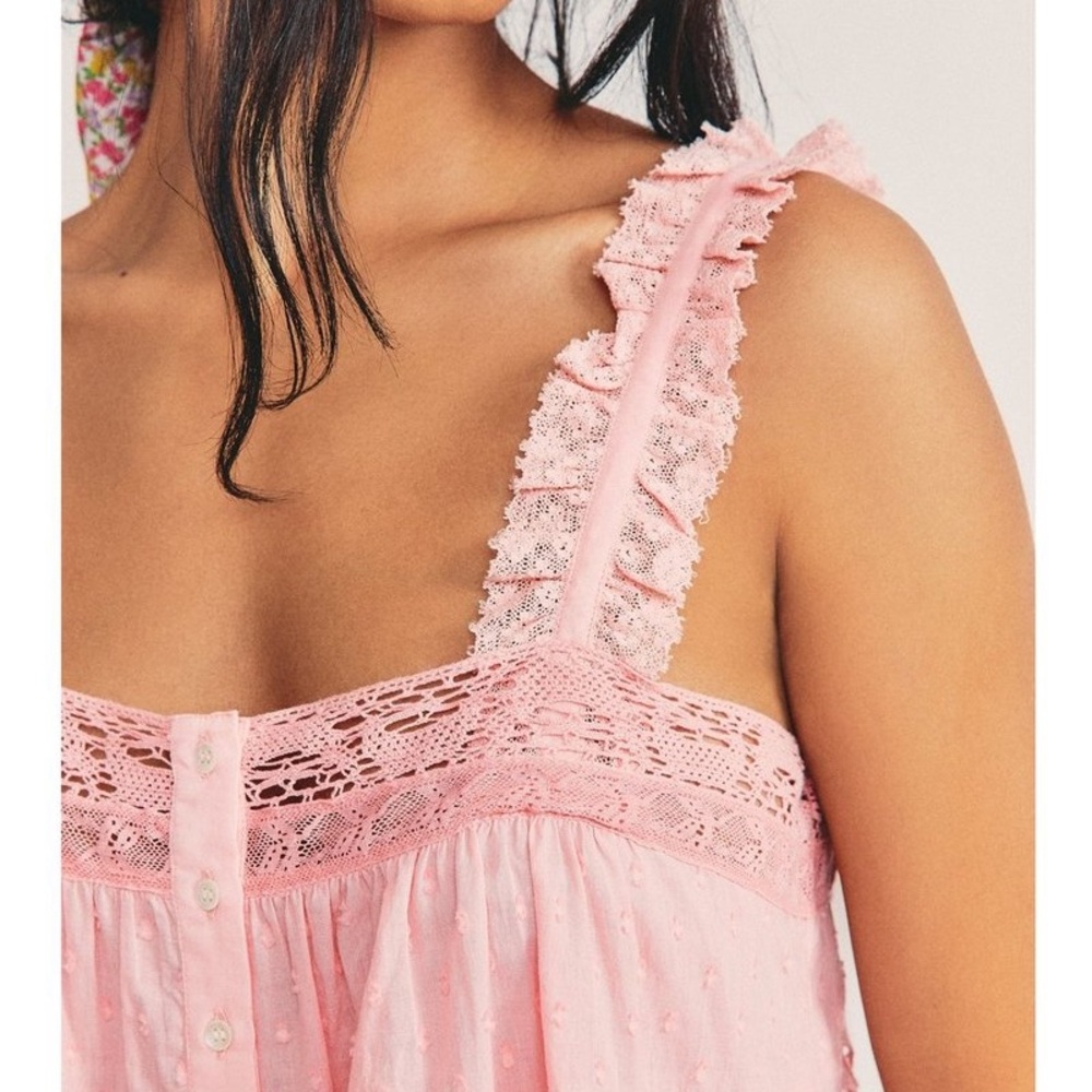 LOVE SHACK FANCY PINK EYELET TOP - Picture 3 of 10